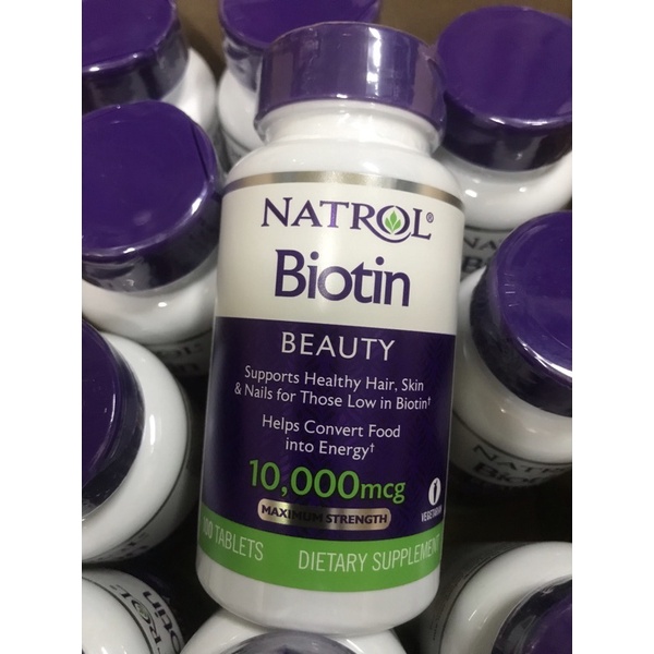 Viên Ngậm Hỗ Trợ Mọc Tóc Natrol Biotin 5000mcg 250 Viên Biotin 5000 mcg 2024
