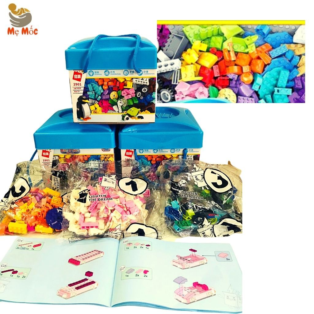 Lego Bộ Đồ Chơi Lắp Ráp Xếp Hình Cho Bé 460 Chi Tiết Cao Cấp Tặng Kèm Sổ Hướng Dẫn Bé Ghép