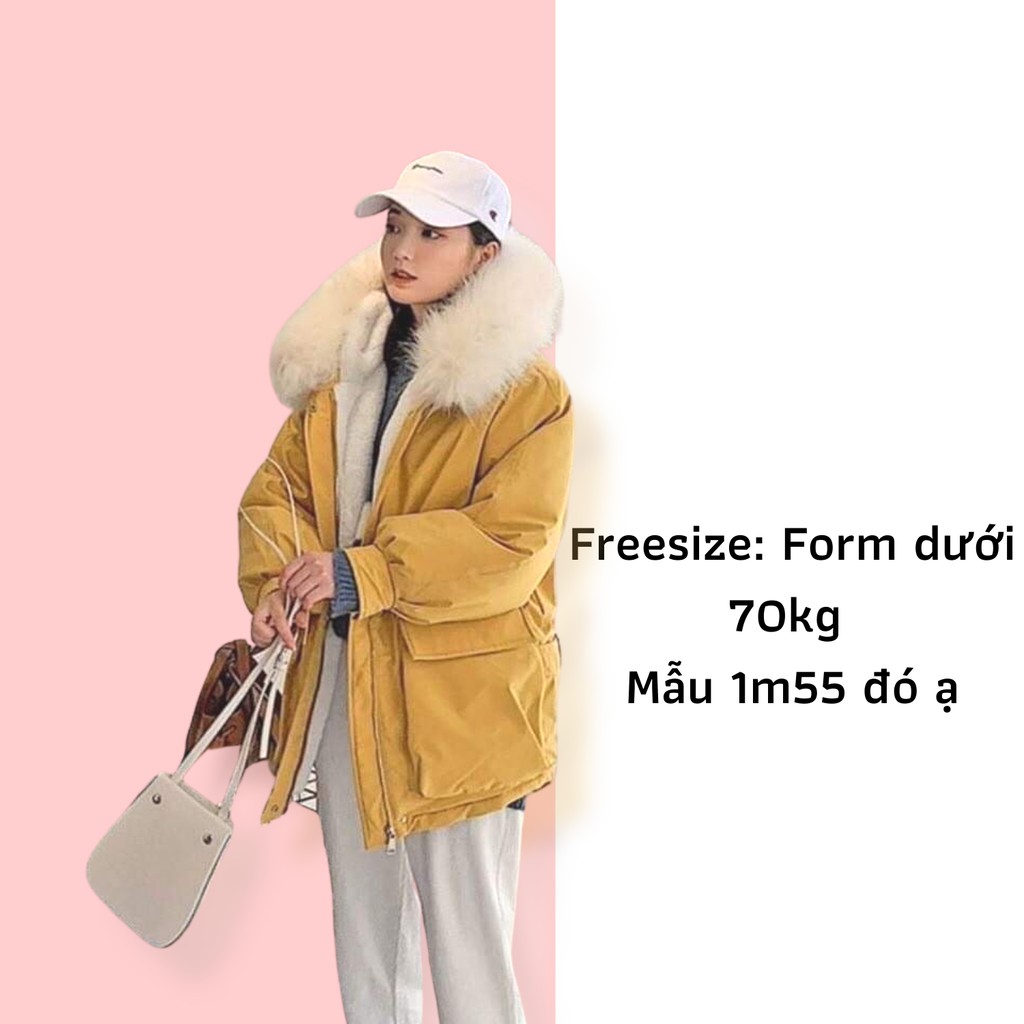 Áo khoác nữ dày phao gió kaki ấm có mũ lông hàng quốc bền giá rẻ g054 | BigBuy360 - bigbuy360.vn