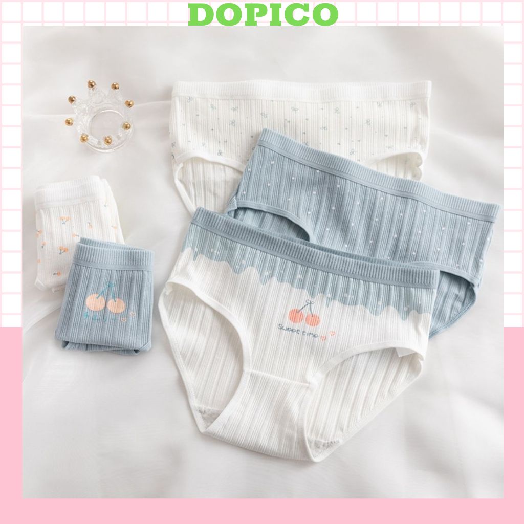 Quần lót nữ cotton kháng khuẩn khử mùi ôm dáng họa tiết cute dễ thương DOPICO L1798