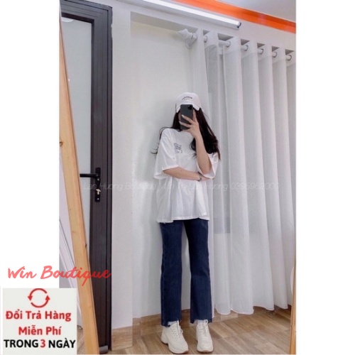 Quần jeans ống đứng cắt gấu chất liệu bò co dãn sẵn 3 màu