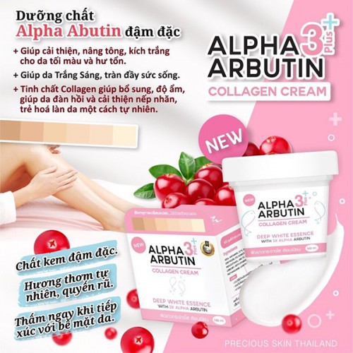 Hủ Kem body trắng da Alpha Arbutin Cream 3+ Plus 100ml Thái Lan