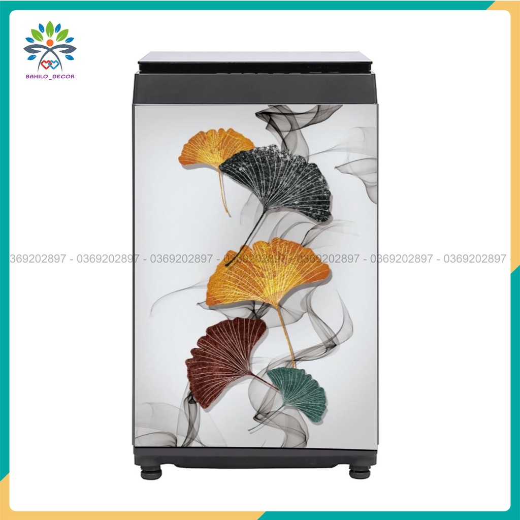 Miếng dán máy giặt chất liệu decal chống thấm, hình ảnh đẹp sắc nét, keo bám chắc chắn