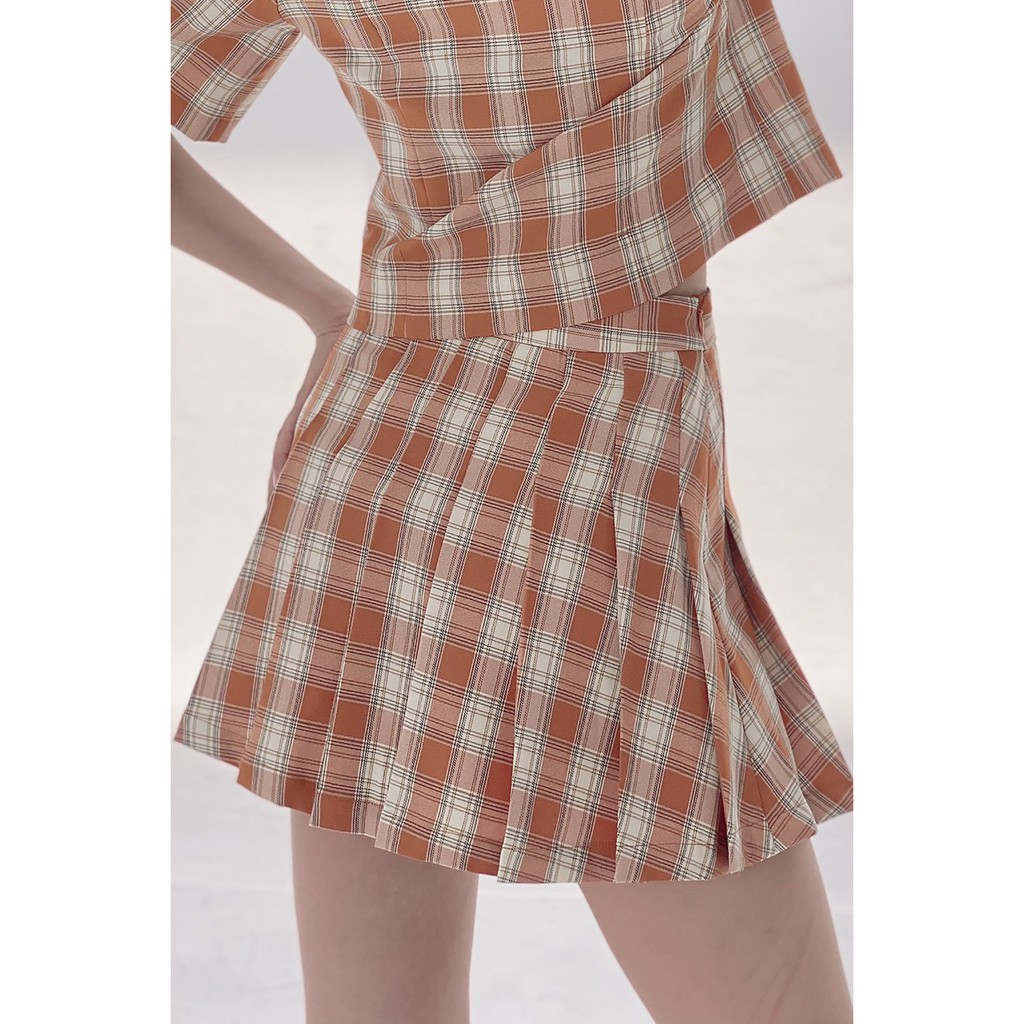 Chân váy chữ A ngắn xòe xếp ly kẻ caro JXW0353 - 92WEAR | BigBuy360 - bigbuy360.vn