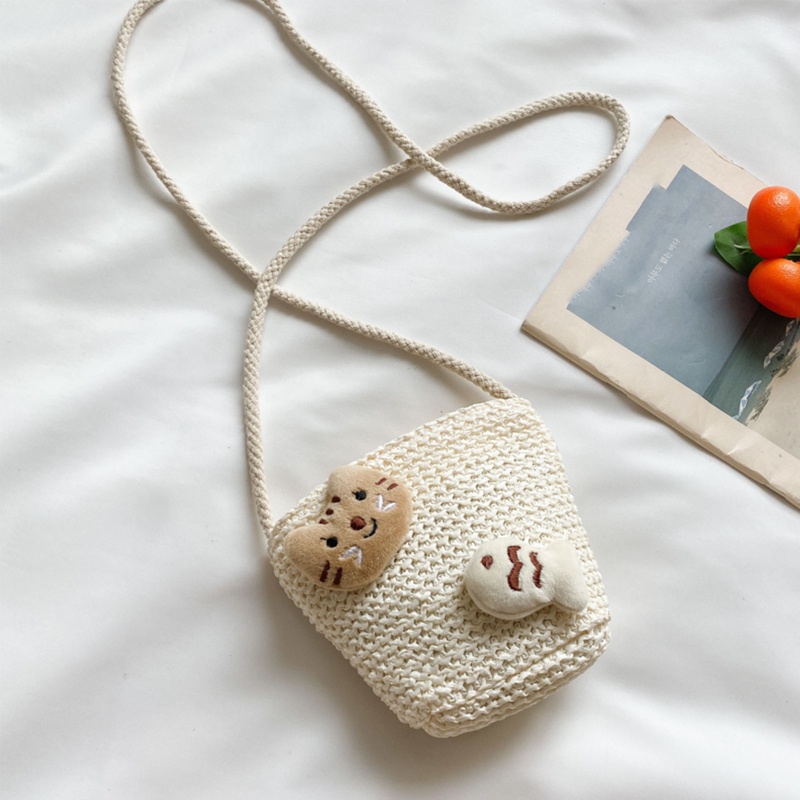 Túi Rơm Đeo Vai Thời Trang Cho Bé Gái