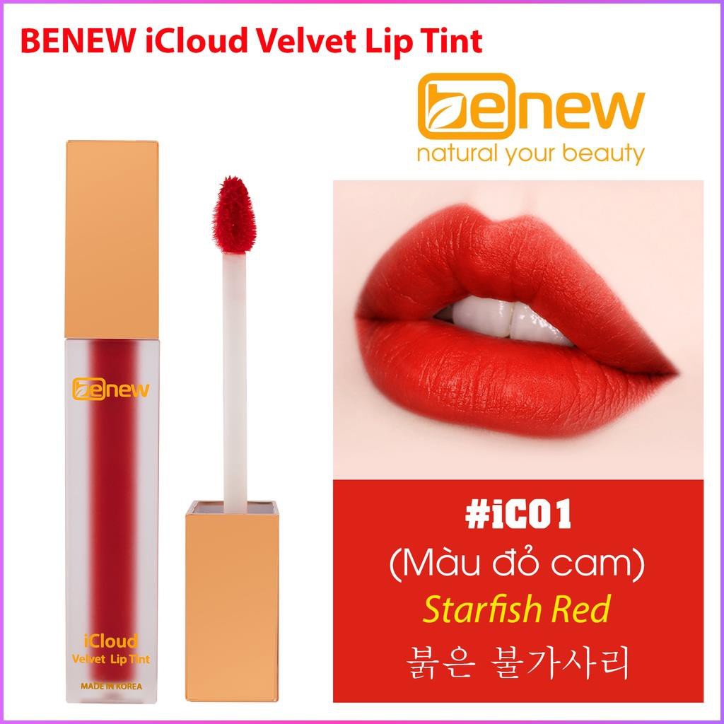 Son kem lì mềm mịn, lâu trôi, không gây khô môi, giữ màu lâu Benew iCloud Velvet Lip Tint