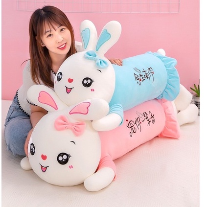 Gấu Bông Thỏ Nằm Mặc Váy Dễ Thương, Thỏ Bông Cute Hàng Cao Cấp