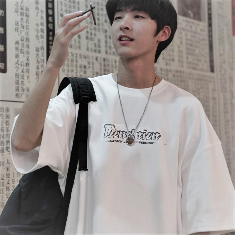 Áo phông nữ nam unisex tay lỡ thun form rộng teen cổ tròn oversize cotton HIPHOP giá rẻ đen trắng tee freesize DOMINION