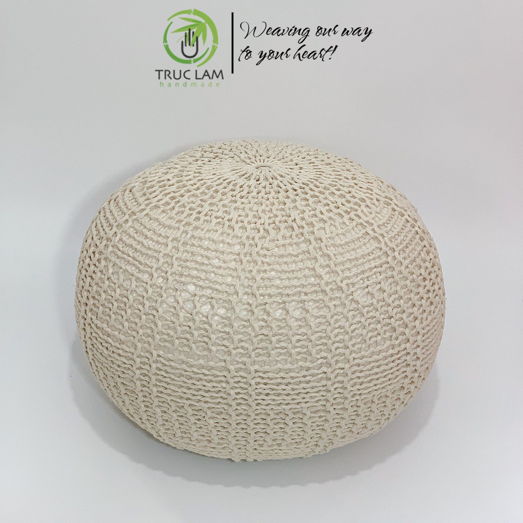 Đệm Lười Nhồi Hạt Xốp Vỏ Đan Lan Móc Thủ Công CTrúc Lâm Handmade