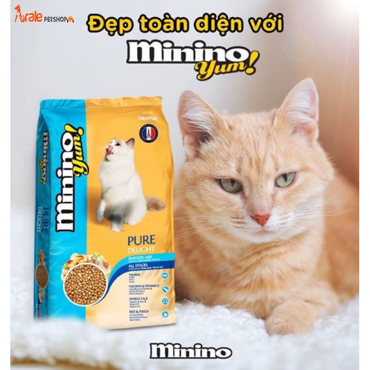 [Gói 1.5Kg] Thức ăn cho mèo Minino Yum vị hải sản, cá hồi