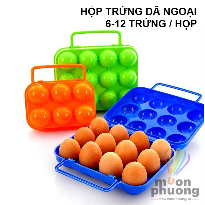 [FRSHIP 20K] Hộp đựng trứng dã ngoại cắm trại 6 - 12 trứng - MUÔN PHƯƠNG SHOP