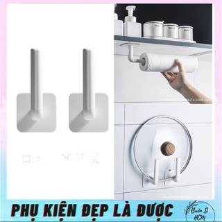 Móc treo giấy vệ sinh, móc treo dán tường chữ L, giá treo nhà bếp, nhà vệ sinh đa năng, chịu lực