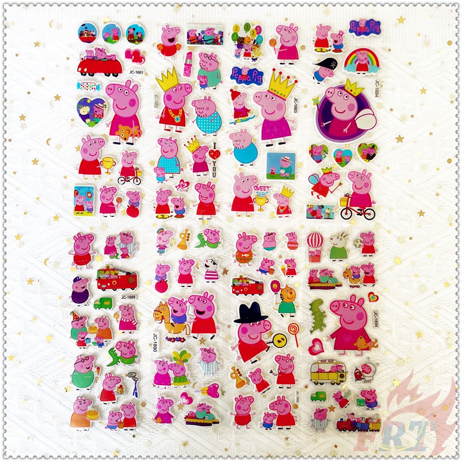 ❀ Sticker Dán Khen Thưởng DIY Lợn Hồng Q-1 ❀ 1 Miếng Dán Bong Bóng 3D Bằng PVC Chống Nước