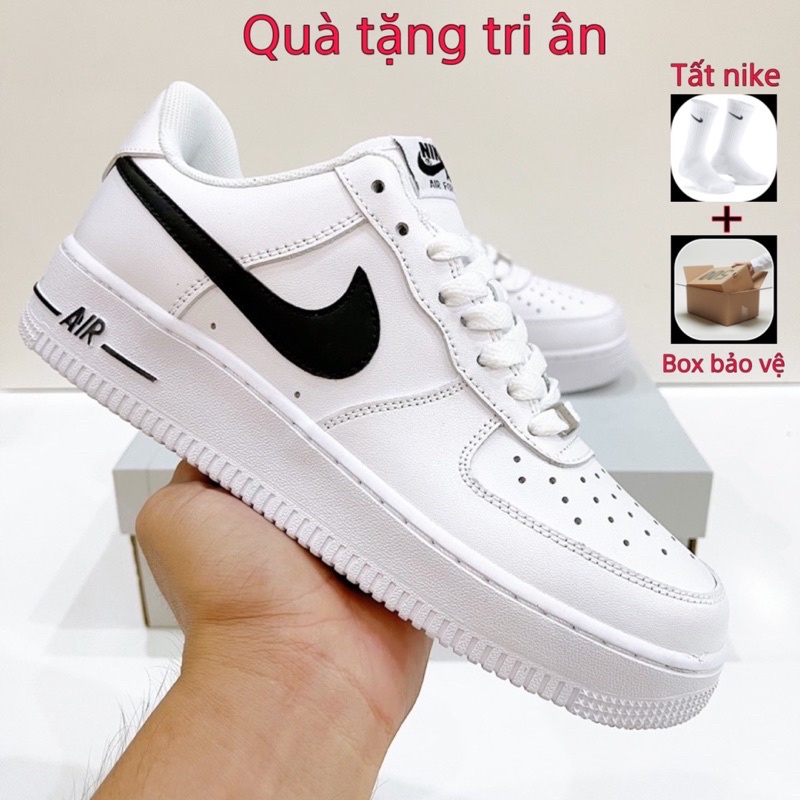Giày air force 1 đen trắng, af1 vệt đen, giày thể thao nam nữ đế bằng, cổ thấp, bản high quality