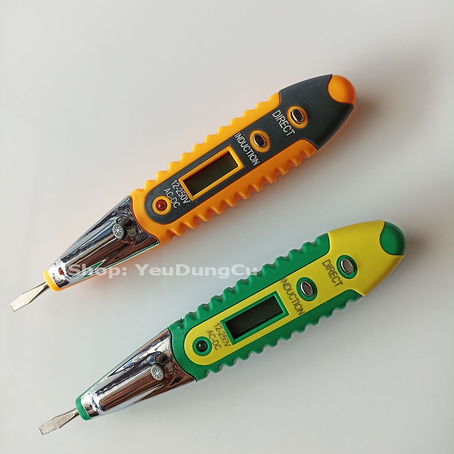 Bút thử điện cảm ứng điện từ AC2 - bút thử điện thông mạch thông minh hiển thị điện áp, có đèn pin