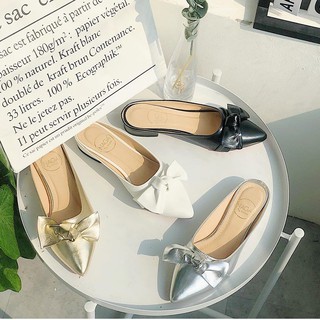 [FORM BÉ- CHỌN LÊN 1 SIZE] DÉP NAGASHOES MŨI NHỌN THẮT NƠ 2P NAD61