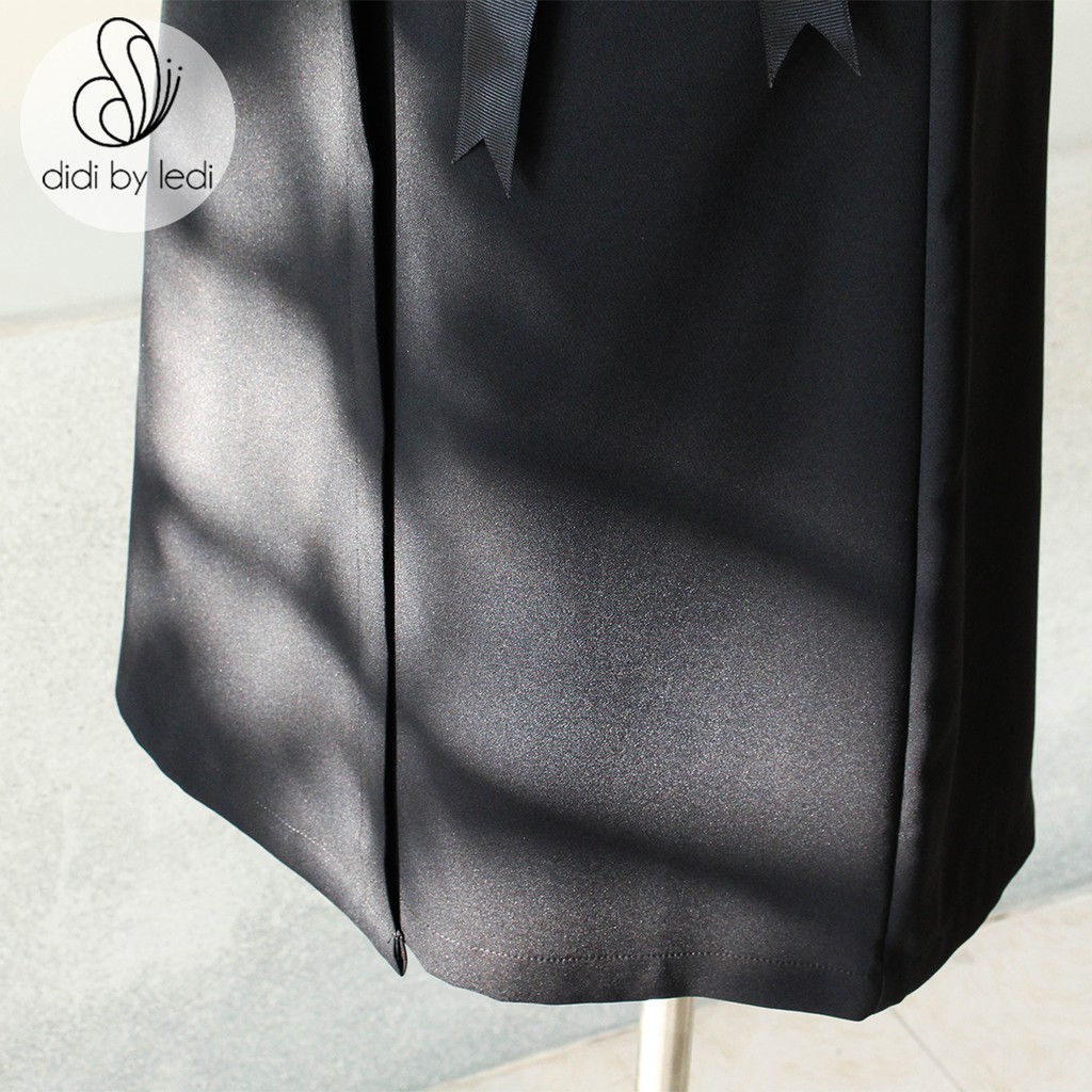 Váy công sở DIDI by LEDI, Chân váy kiểu tà thắt nơ eo, dáng suôn lưng cao, vải Visco màu Đen  size S M L XL - V950 | BigBuy360 - bigbuy360.vn
