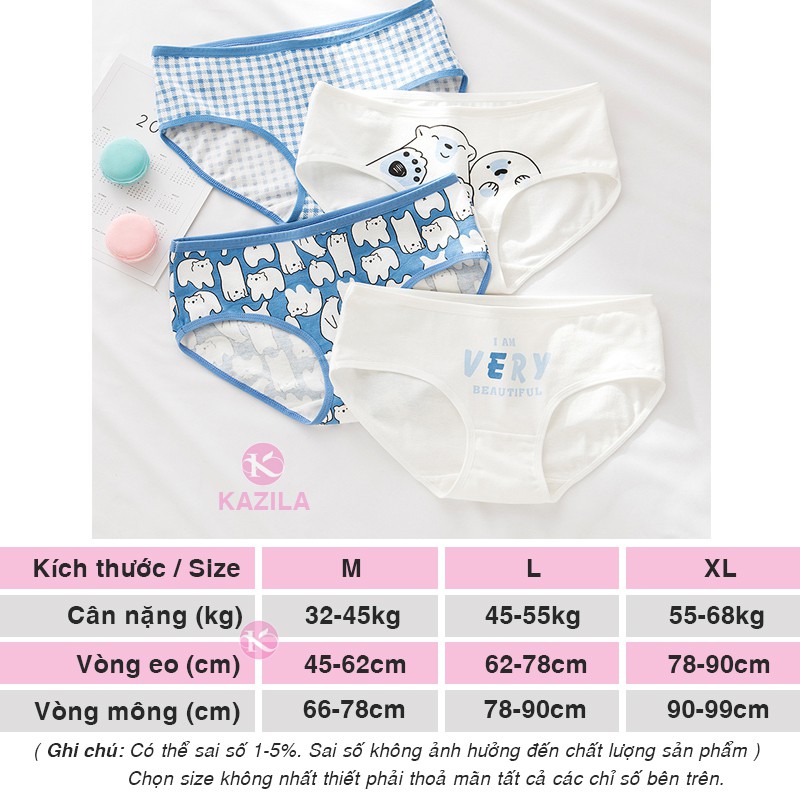 Quần lót Teen nữ dễ thương hình Gấu, Quần lót nữ cotton cao cấp kháng khuẩn Kazila QLT3 | BigBuy360 - bigbuy360.vn