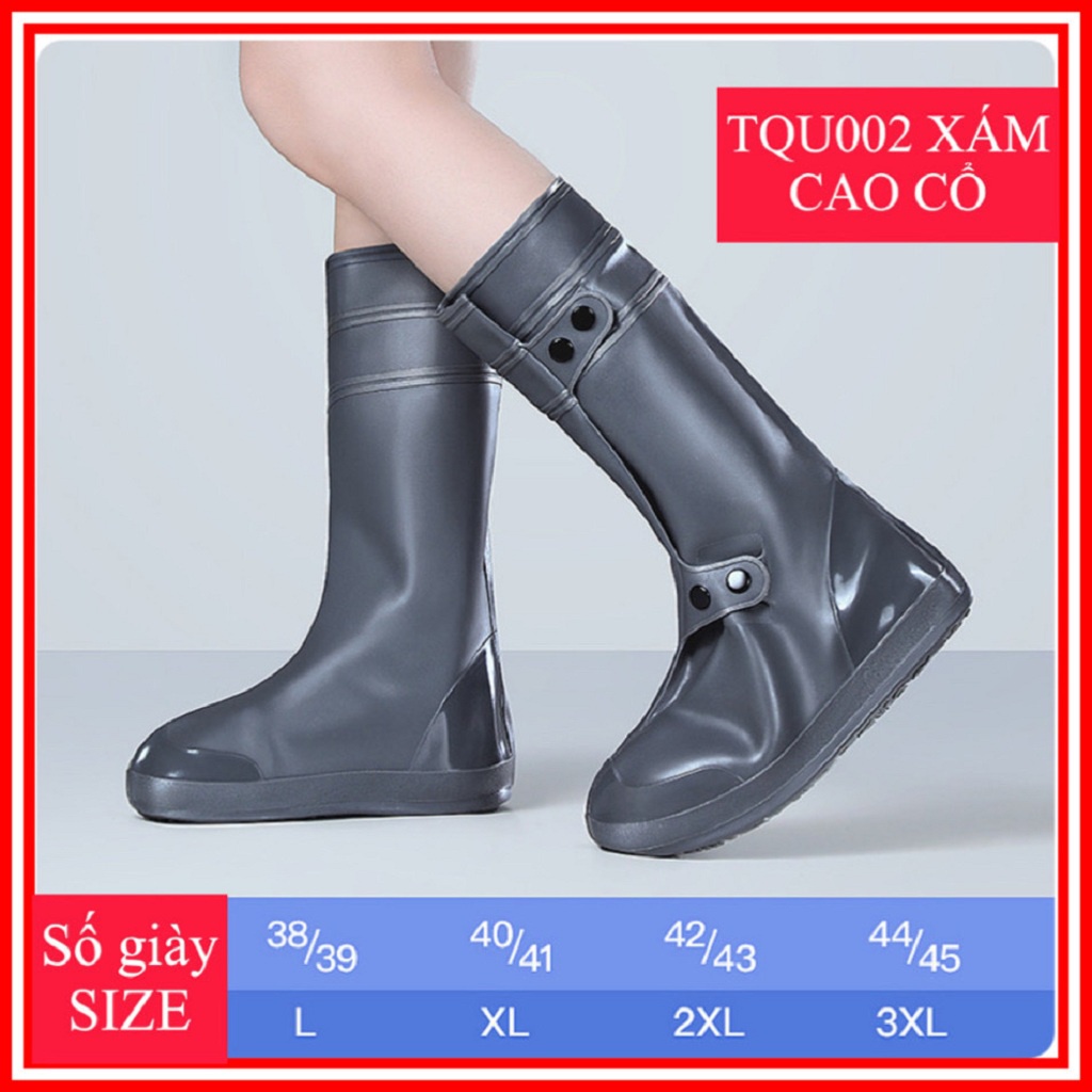 Ủng Đi Mưa Silicon Thời Trang, Bọc Giày Dép Đi Mưa Bằng Ủng Cao Su Chống Trơn Trượt Cao Cấp