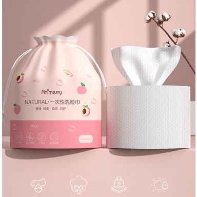 Khăn lau mặt dùng 1 lần tẩy trang dạng cuộn mềm mịn màu hồng MINIGIRL K1
