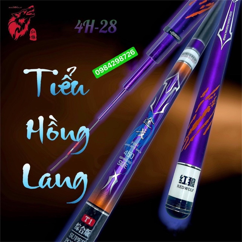 cần câu đài RedWolf - Tiểu Hồng Lang 4H-28 Bảo hành 2 lóng trong 1 năm trừ lóng gốc chính hãng