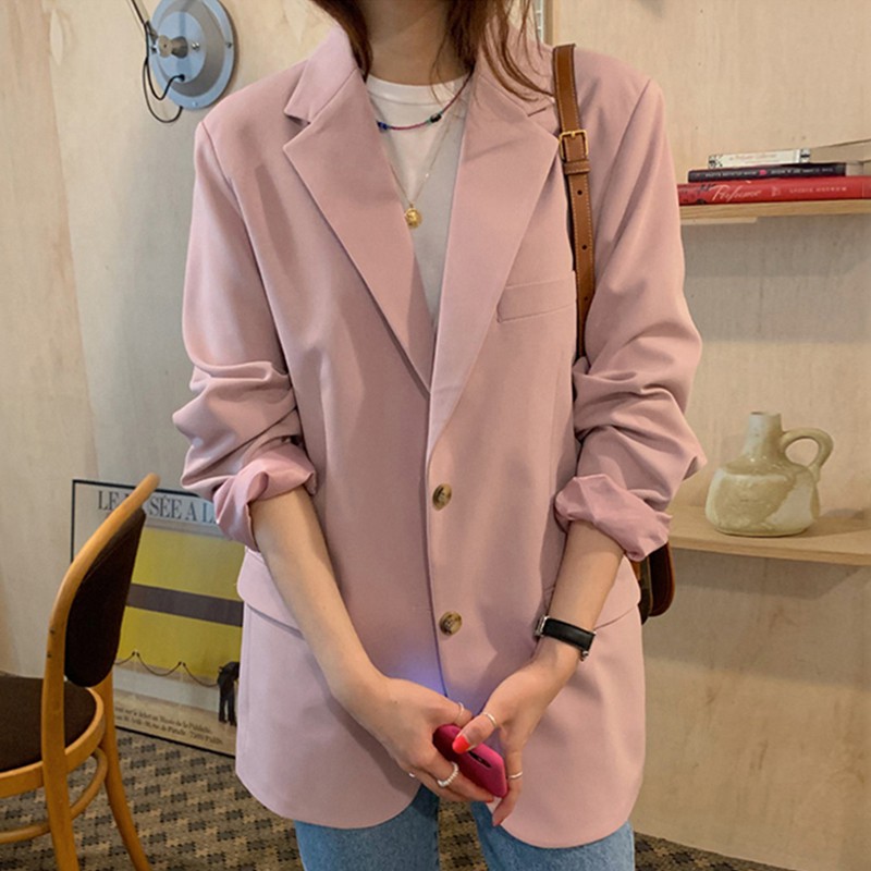 Áo Khoác Blazer Hồng Trơn Dory&Pony BASIC KOREAN STYLE - AK112 | BigBuy360 - bigbuy360.vn