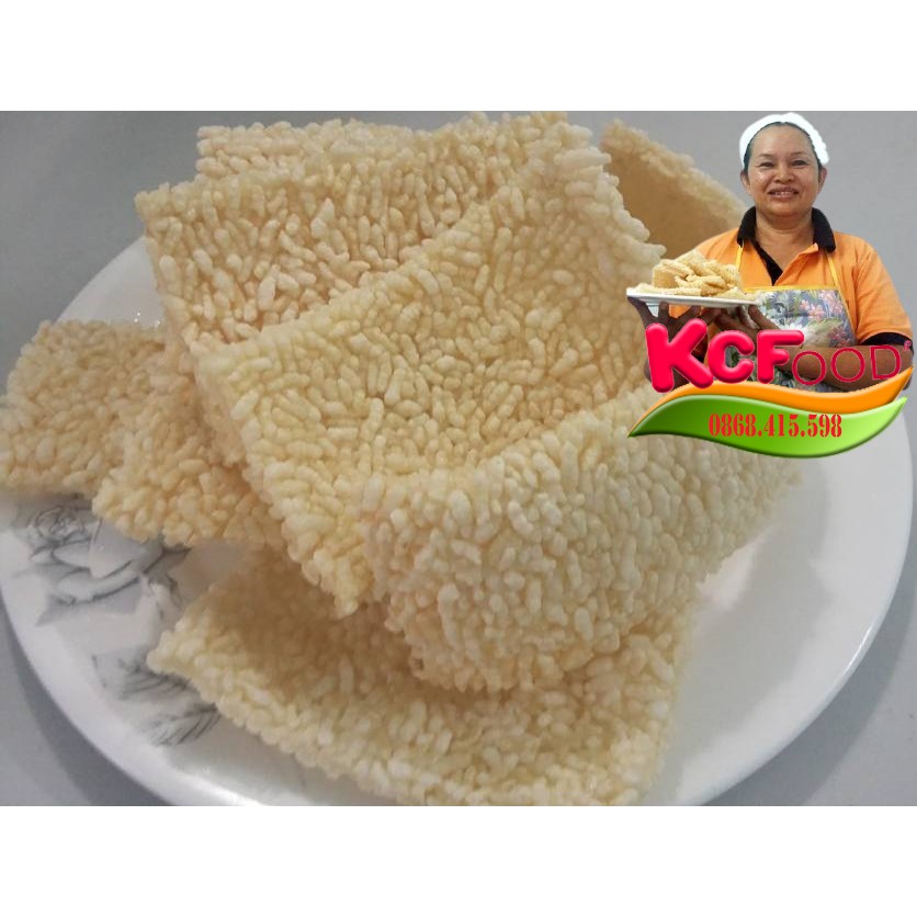 Cơm cháy nếp chưa chiên Kim Chi  đóng gói 1kg nở đều, giòn xốp,  gạo nếp tươi ngon 100%