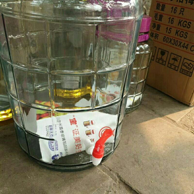 Bình Ngâm Rượu Thủy Tinh 8 Lít, 10 Lít, 12 Lít Quai Xách