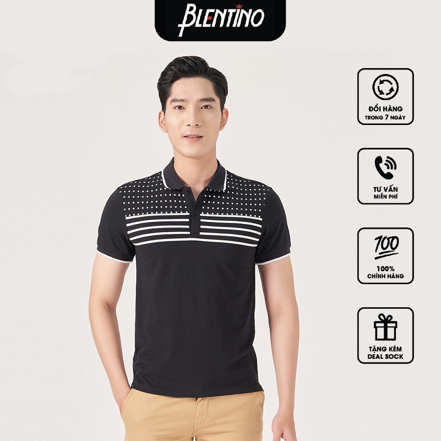 Áo polo nam có cổ in họa tiết Blentino PL1189(2)