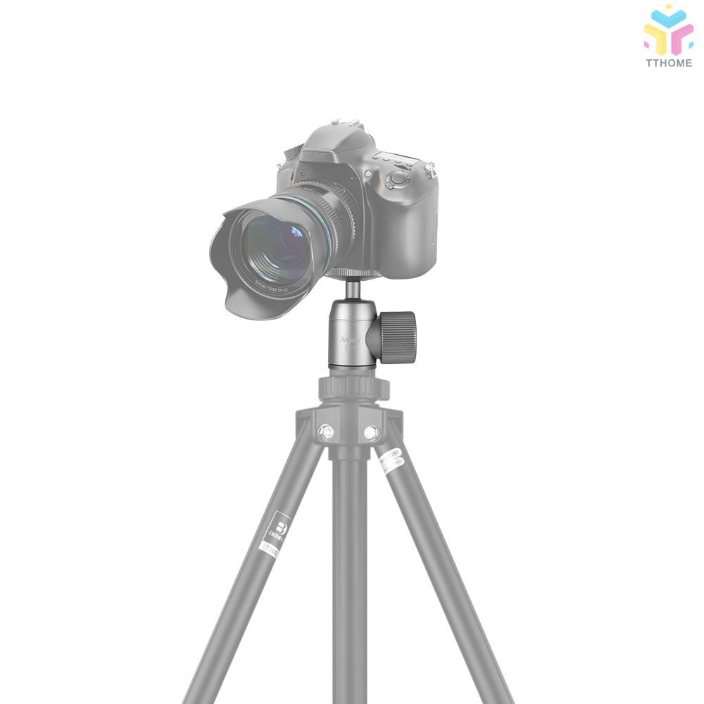 T&T Andoer D-3 Mini Tripod Ball Head Aluminium Alloy Tripod Mount Ballhead with 1/4inch Srew 3/8inch Screw Hole 360° Rot