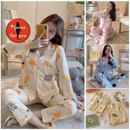 Bộ ngủ pijama Thun Cotton Dày, Đồ Bộ Nữ Hoạ Tiết Đa Dạng Đủ Màu
