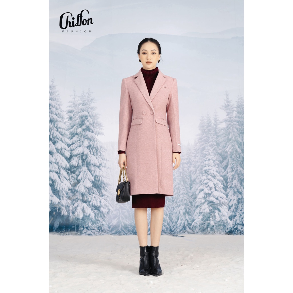 Áo dạ dáng dài cao cấp cổ ve túi vuông 2 cúc thiết kế by Chiffon