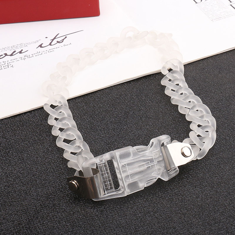 Vòng Đeo Tay Trong Suốt Đa Năng Phối Khóa Kim Loại Cá Tính
