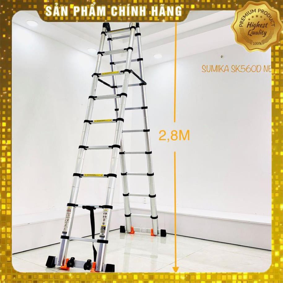 Giảm giá sốc Thang nhôm rút Chữ A Sumika Nhật Bản - Chiều cao chữ A 2M8 - BH Chính Hãng