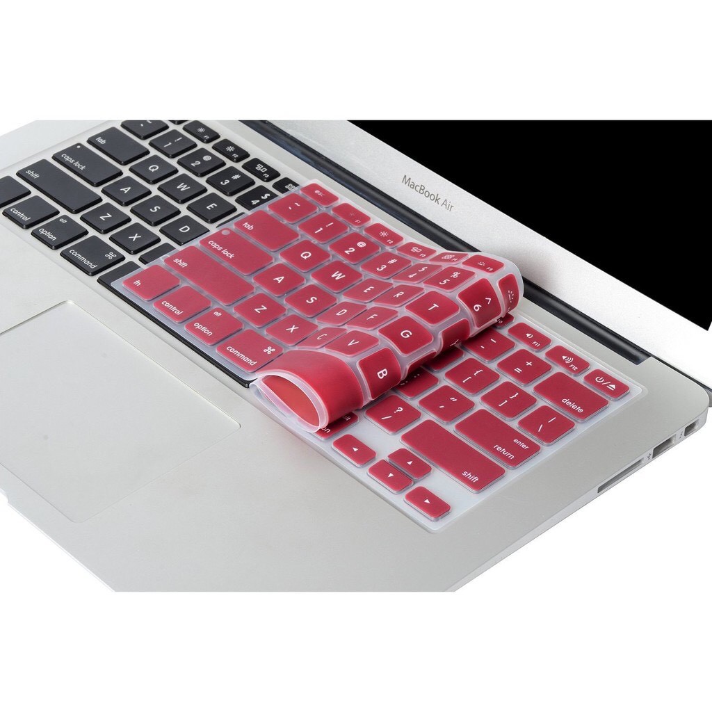 Phủ Phím Silicon MacBook chống nước, chống bụi bẩn Đủ Dòng-Trong suốt/ Đen