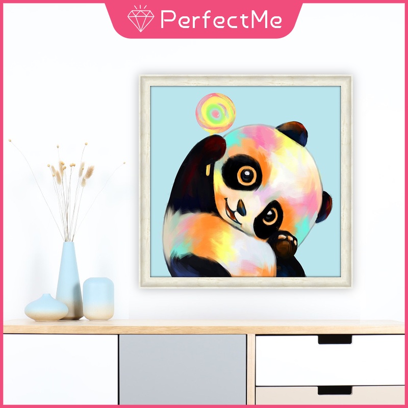 Bộ Tranh Đính Đá Tự Làm 30x30CM Hình Gấu Trúc Đáng Yêu