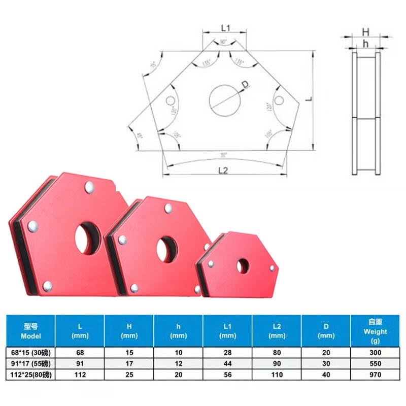 Ke Góc Nam Châm 6 Cạnh Dụng Cụ Trợ Hàn Hỗ Trợ Thợ Hàn