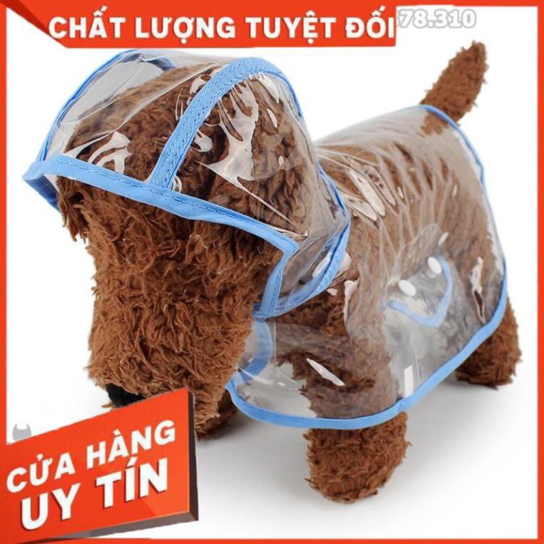 Áo mưa trong suốt cho chó mèo size L - Phụ kiện thú cưng Hà Nội [ĐƯỢC KIỂM HÀNG]