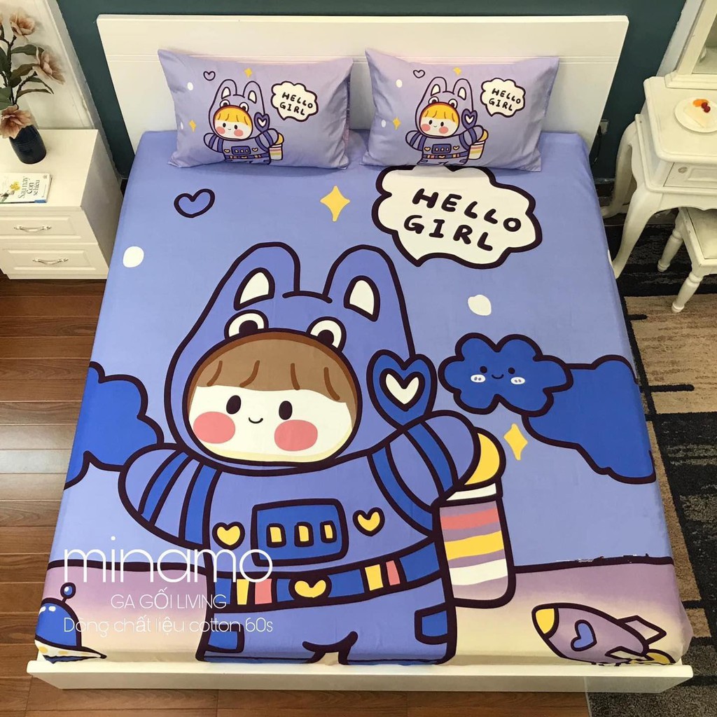 Bộ vỏ ga gối Cotton Silk Living Minamo nhiều mẫu hoạt hình, mềm mát, an toàn cho da - A06 | BigBuy360 - bigbuy360.vn