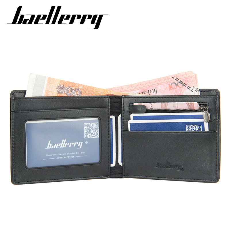 Ví ngắn Baellerry bằng vải canvas gập đôi có ngăn đựng thẻ cho nữ