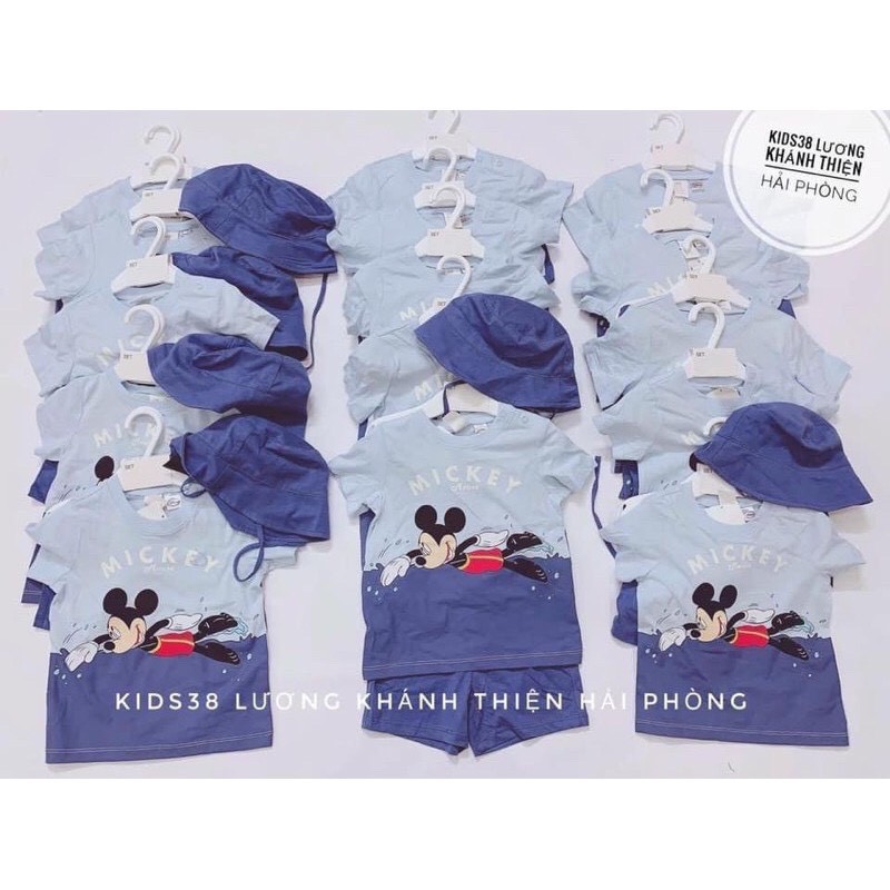 Bộ cộc mickey xanh bé