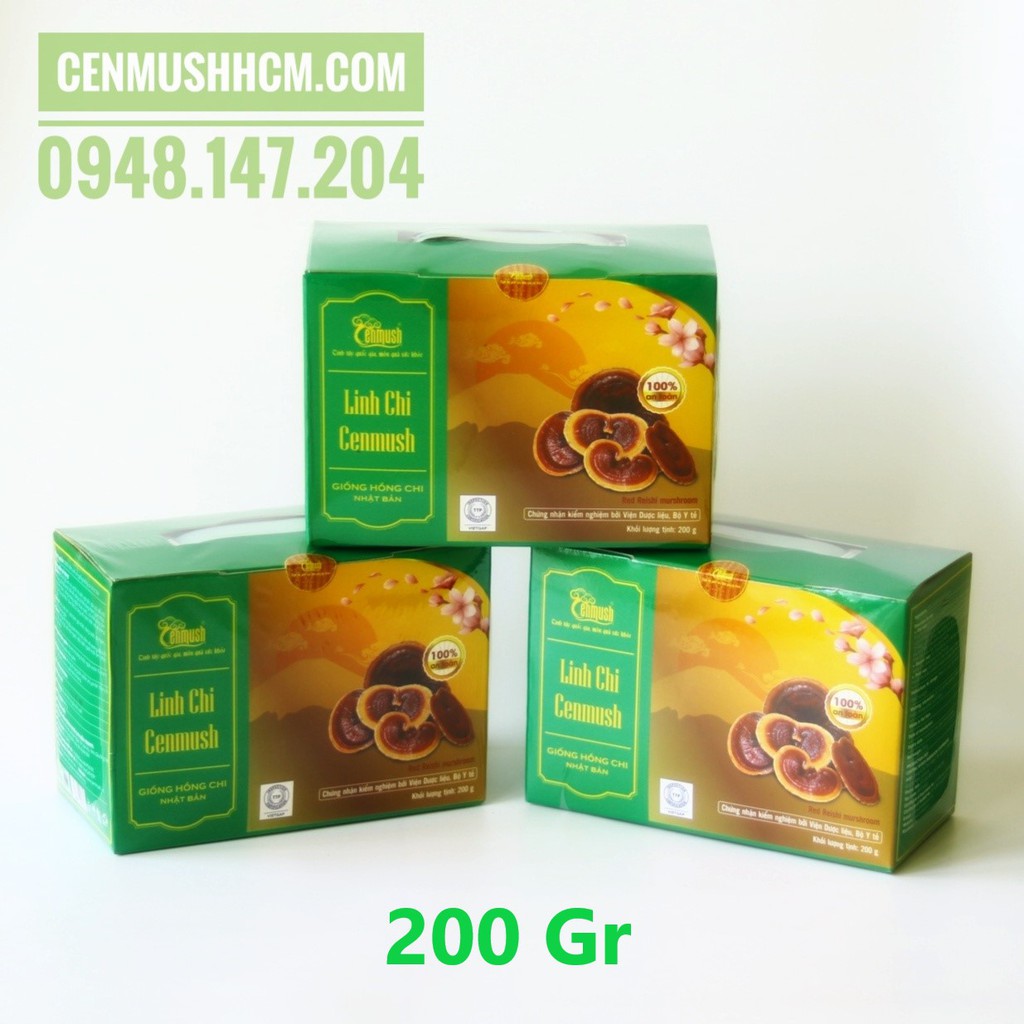 Nấm Linh Chi Đỏ Nhật Bản CENMUSH hộp 200g (Giống Hồng Chi) cắt lát