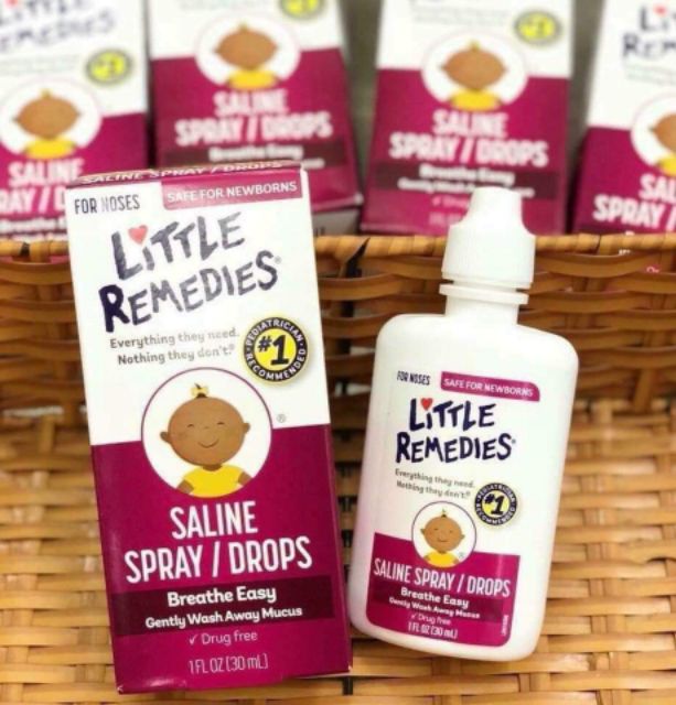 [Mã MKBC245 giảm 8% đơn 400K] Xịt Nhỏ Mũi Kháng Khuẩn LITTLE REMEDIES Mỹ