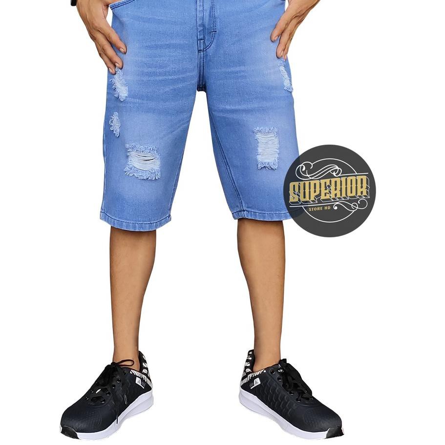 Quần Short Jean Phối Rách Cá Tính Dành Cho Nam / Size 27-38