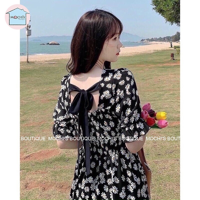 Váy đầm babydoll dáng dài hoa cúc, mẫu váy đầm xòe công chúa cộc tay, dáng dễ mặc, che khuyết điểm- M026 | BigBuy360 - bigbuy360.vn