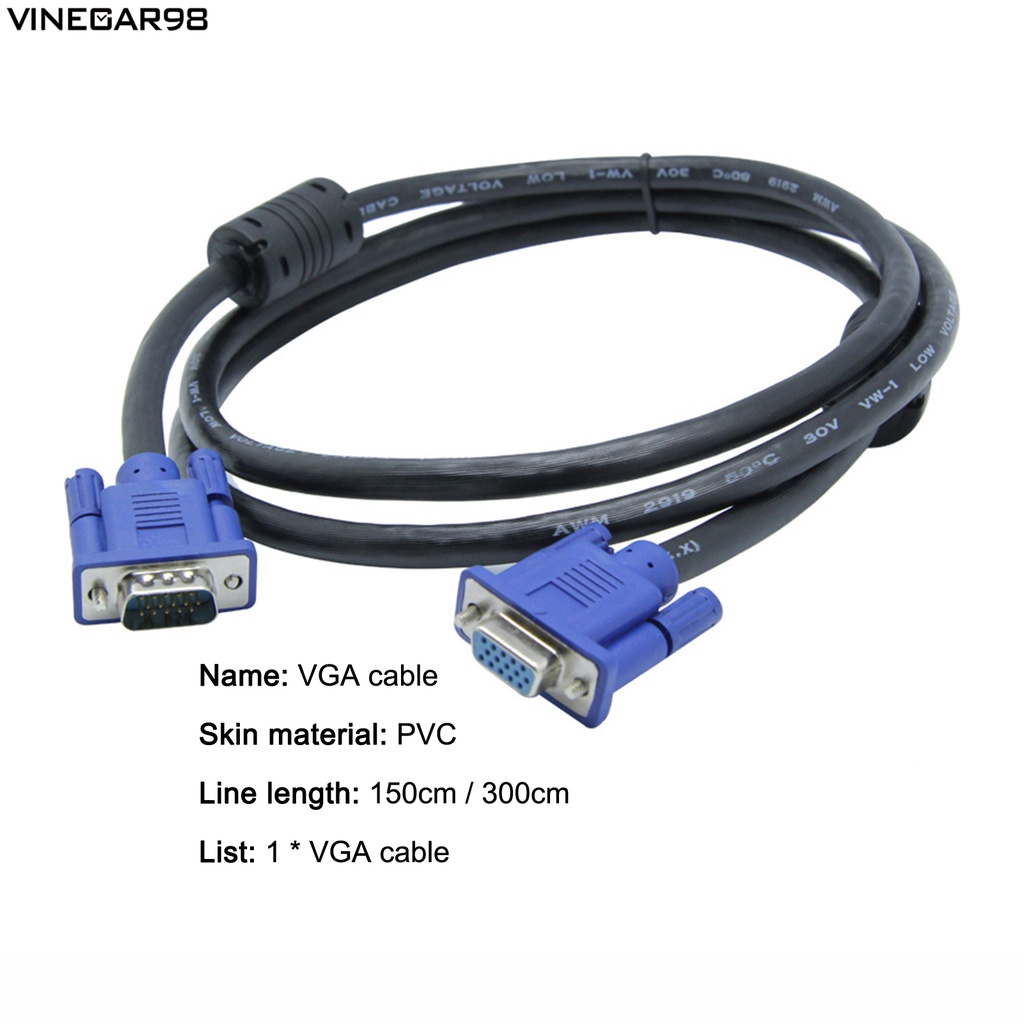 vinegar98 Lightweight VGA Extension Wire Male to Female Extension Cable No Delay for Computer | WebRaoVat - webraovat.net.vn