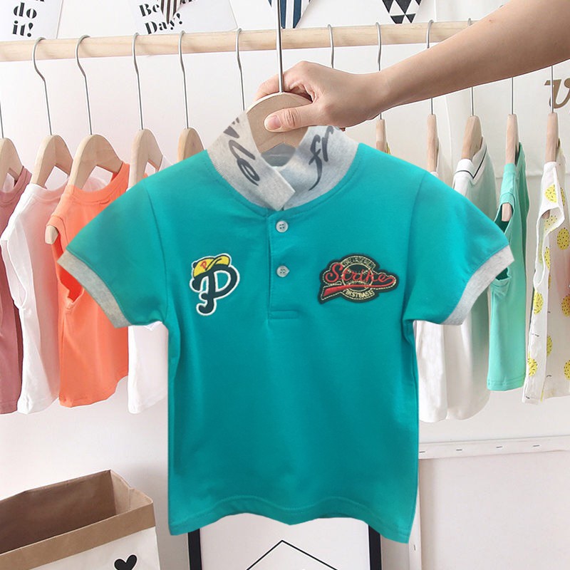 áo polo Cotton Ngắn Tay Thời Trang Cho Bé Trai