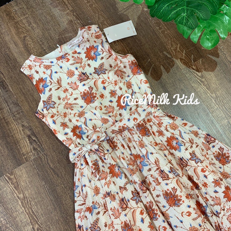 Váy Maxi Cho Mẹ Và Bé Gái Xuất Xịn Hoa Kèm Đai