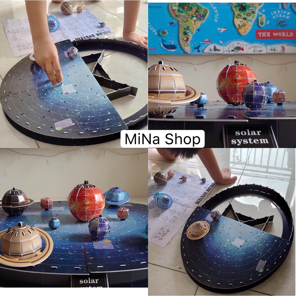 Đồ chơi địa lý phát triển trí tuệ sáng tạo an toàn cho trẻ,bộ lắp ghép mô hình 3D các hành tinh trong hệ mặt trời cho bé