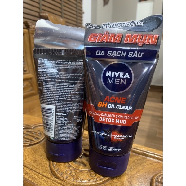 Sữa rửa mặt bùn khoáng Nivea Men kiểm soát dầu nhờn giảm mụn 100g